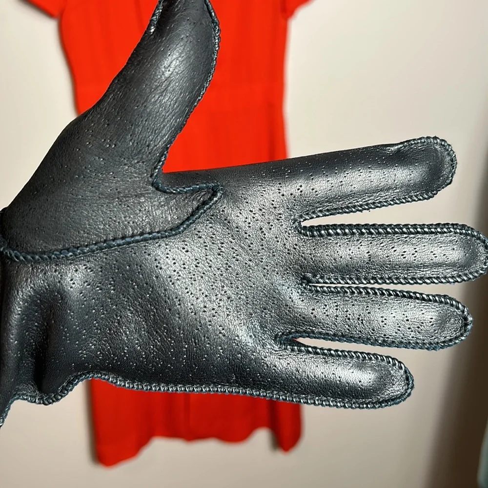 Deerskin Black Super Soft Leather Gloves driving size XL vintage